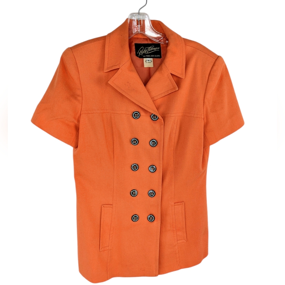 Rickie Freeman for Teri John Orange Cotton Blazer